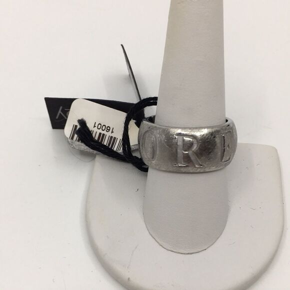 MOOBY AMORE silver tone textured chunky ring Sz 9 1/2 - Picture 2 of 16